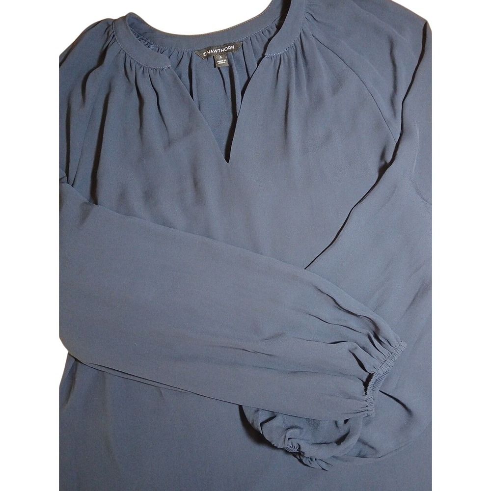Blouse Sm Navy Sheer Lined Flowy Romantic Chic Boho Lightweight‎ Top 41 Hawthorn